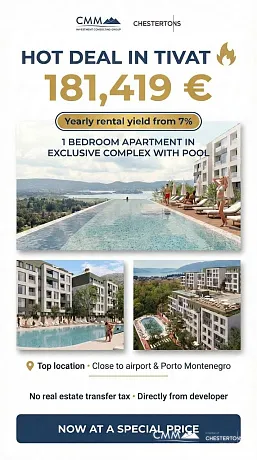 Modern Apartments with Green Views Near Tivat